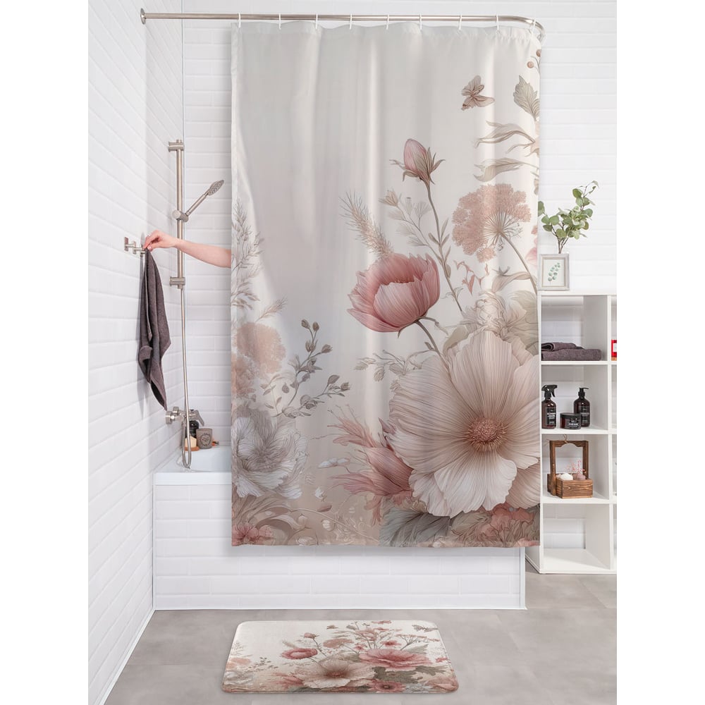 Изображение товара Штора занавеска для ванной JOYARTY Ботаника 180x200 см водоотталкивающее покрытие