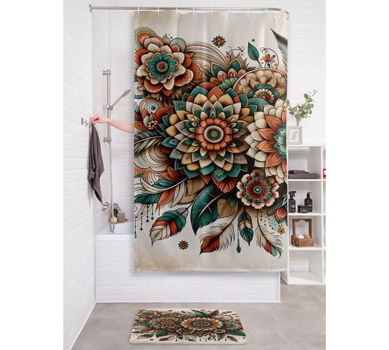 Изображение товара Штора для ванной тканевая JOYARTY "Ловец снов" 180x200 см sc_sd3530