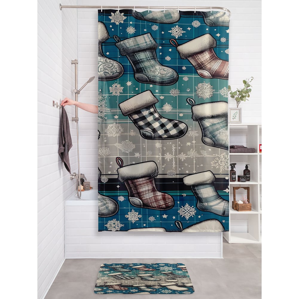 Изображение товара Штора для ванной JOYARTY Разнообразие валенок 180x200 см