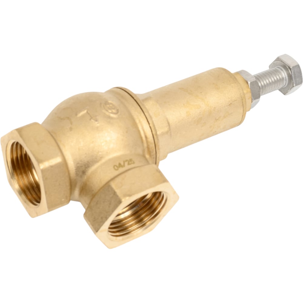 Изображение товара Угловой предохранительный клапан из латуни Ду25x25 для систем воды и пара