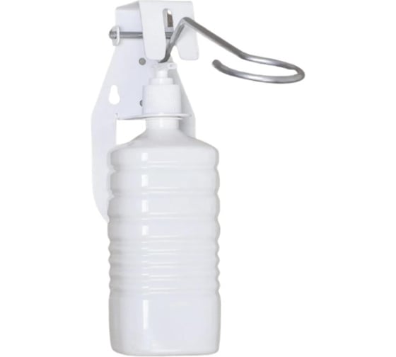 Изображение товара Держатель для антисептика Титан Мета настенный, локтевой "ДЛТ-1" с флаконом, белый 4670026242591