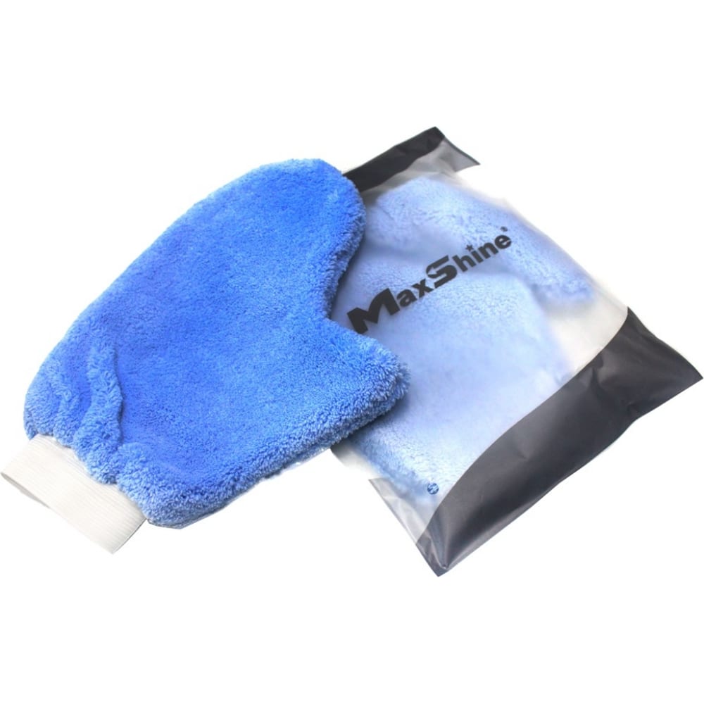 Микрофибровая варежка для мойки кузова MaxShine рукавица силиконовая для горячего доляна профи 22×19 см голубой