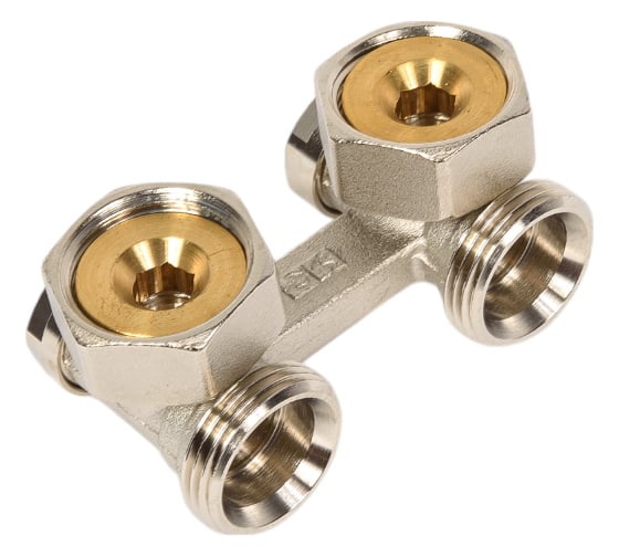 Изображение товара Угловой Н-образный клапан для нижнего подключения отопительных приборов SR Rubinetterie 3/4"х3/4" 0740-2000N0E0