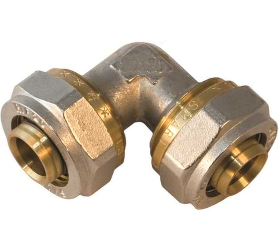 Изображение товара Угольник Millennium 90 обжимной для металлопластиковых труб 32мм х 32мм MUS3232