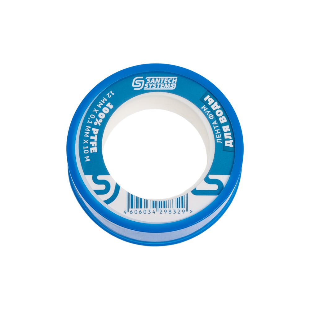 Изображение товара Лента ФУМ SantechSystems PTFE, катушка 12х0,1 мм, 10 м, вода 108-1451