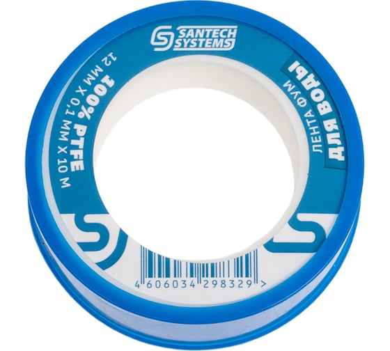 Изображение товара Лента ФУМ SantechSystems PTFE, катушка 12х0,1 мм, 10 м, вода 108-1451