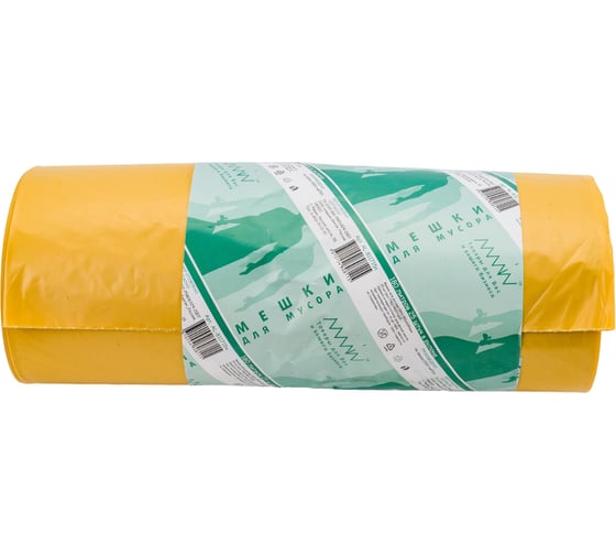 Изображение товара Мешок мусорный желтый (25 шт/рул; 180 л; 900x1100 мм; 70 мкм; ПВД) ALMIN AL-811715n