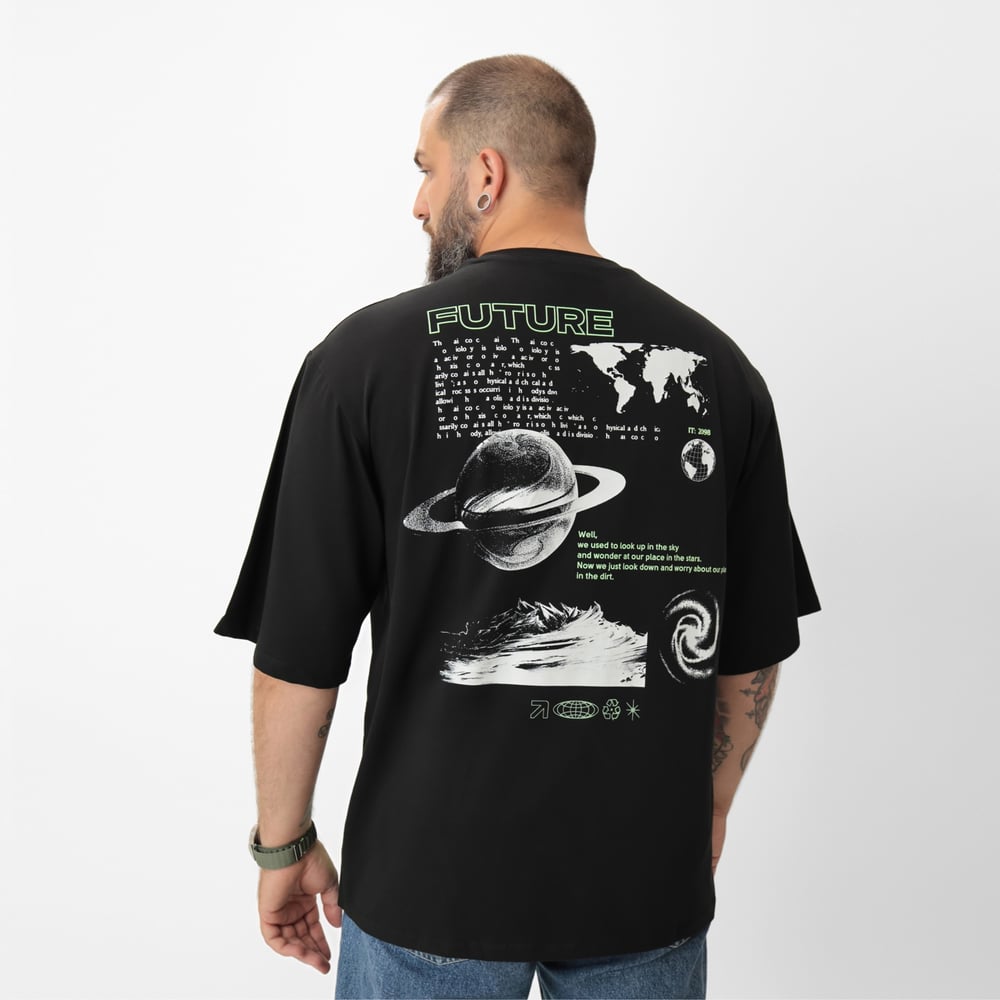 Изображение товара Мужская футболка MIST Future черная размер 54 комфортная и стильная