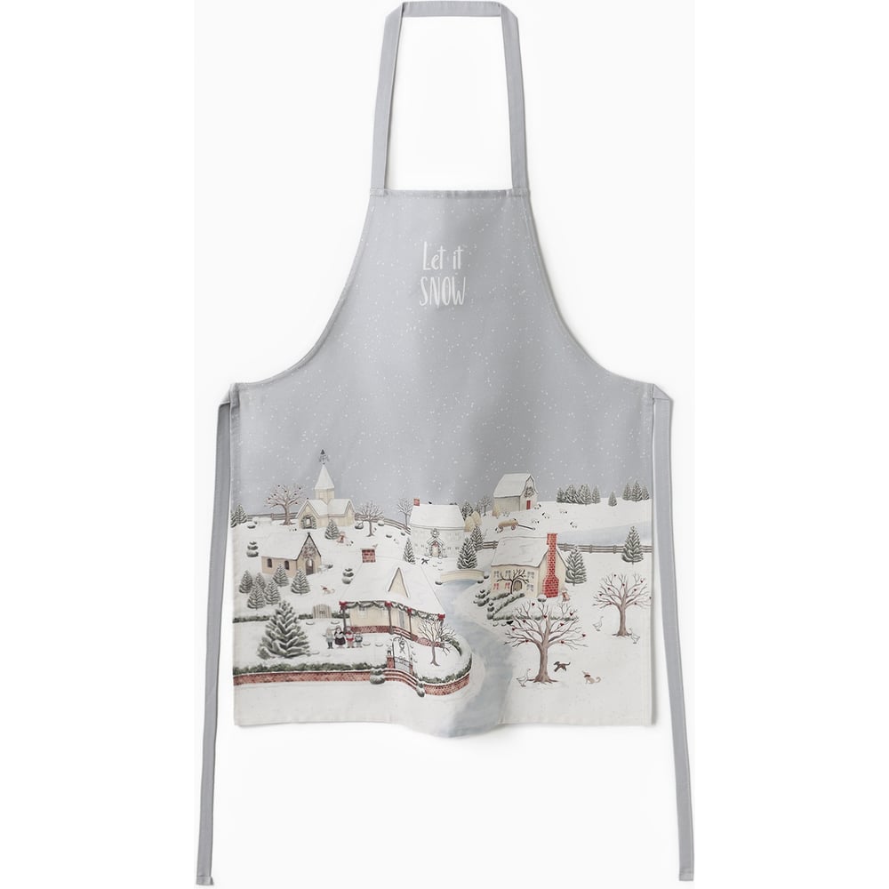 Изображение товара Фартук Этель Let it snow 60x70 см из хлопка с новогодним принтом