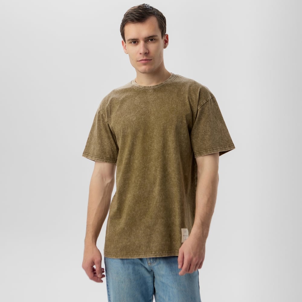 Изображение товара Мужская футболка MIST из вареного хлопка, зеленая, размер L для повседневной носки