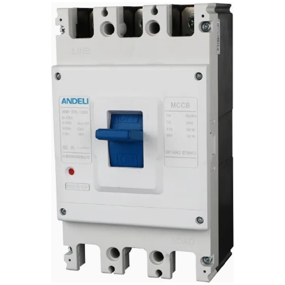 Изображение товара Автоматический выключатель ANDELI ADM3-630L/3P 500А 50кА IP20 для защиты цепей