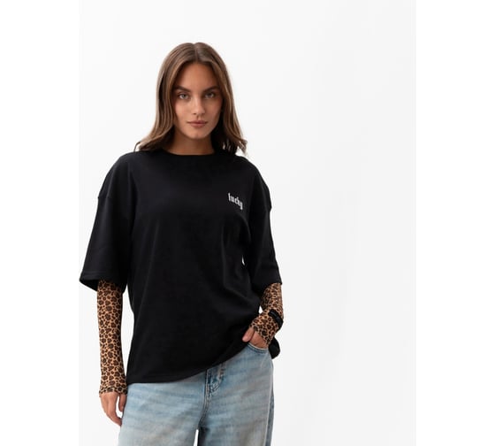 Изображение товара Футболка женская MIST Lucky размер L-XL, черный 9941267