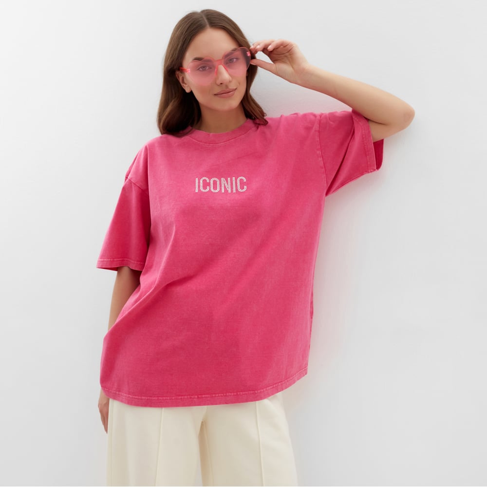 Изображение товара Женская футболка MIST Icon из вареного хлопка размер M розовая