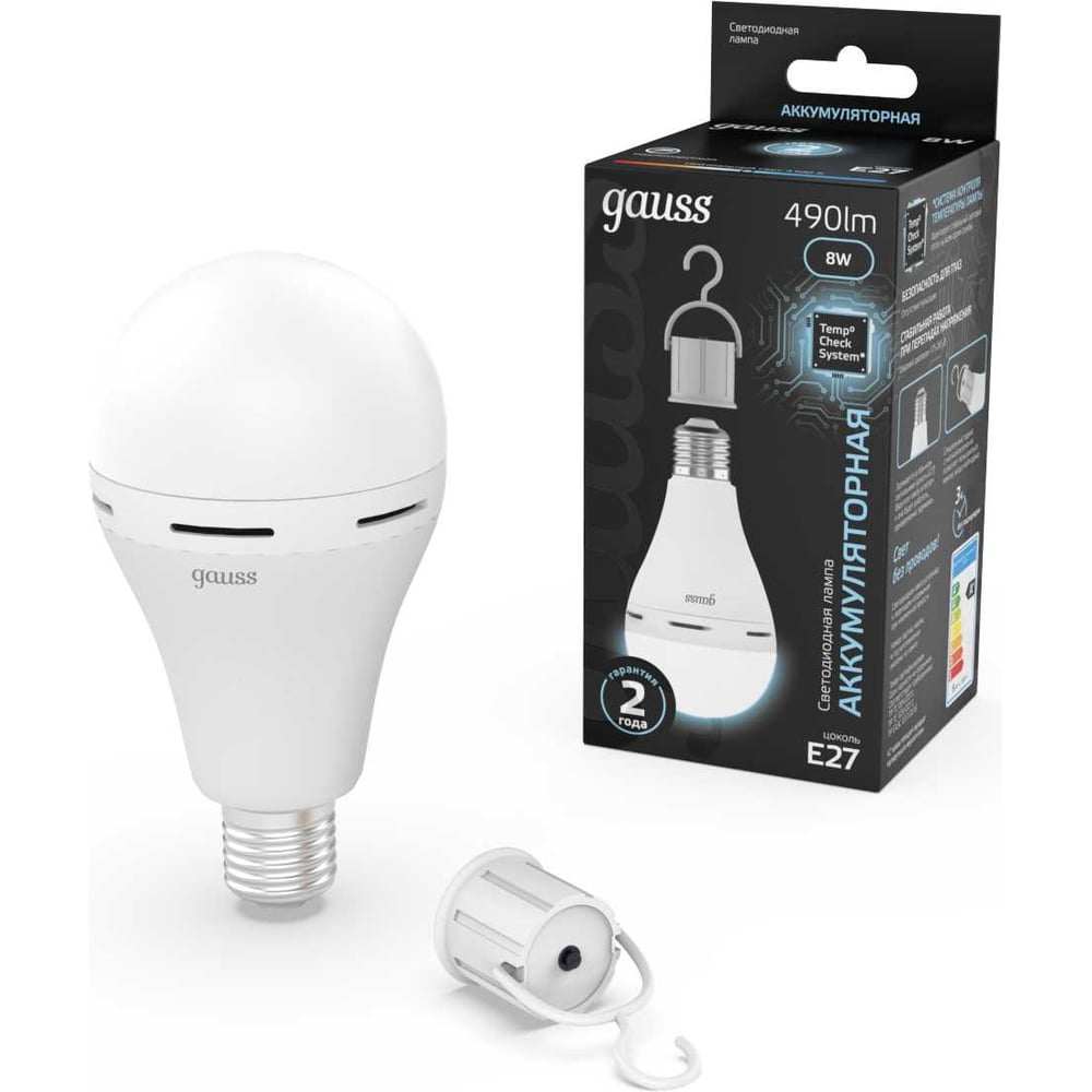 Изображение товара Лампа Gauss A60 8W 490lm 4100K E27 с аккумулятором аварийная