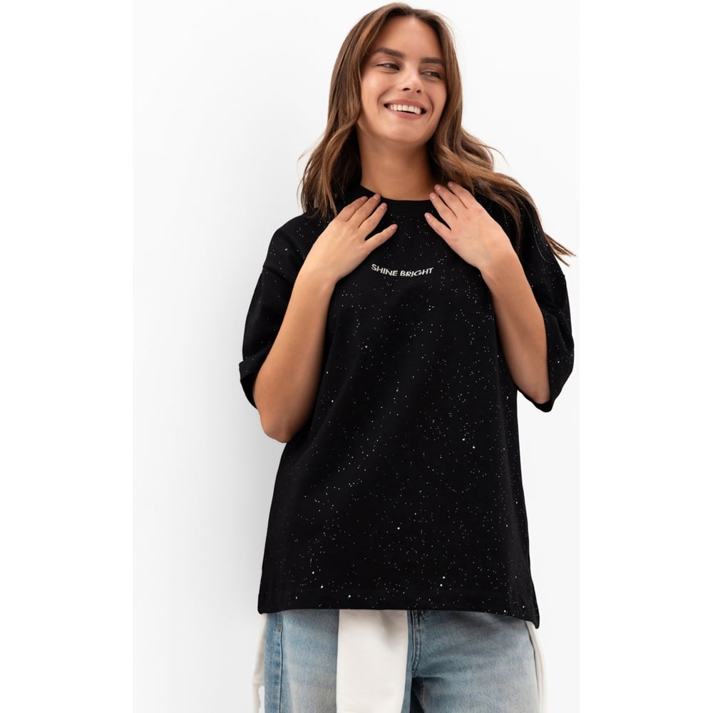 Изображение товара Женская футболка MIST Shine Bright черная размер XL