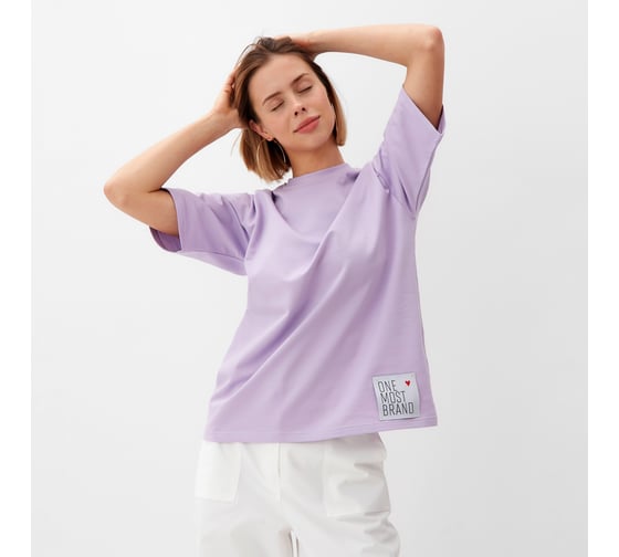 Изображение товара Футболка женская MINAKU оверсайз One Most Brand цвет сиреневый, размер 42 10362258