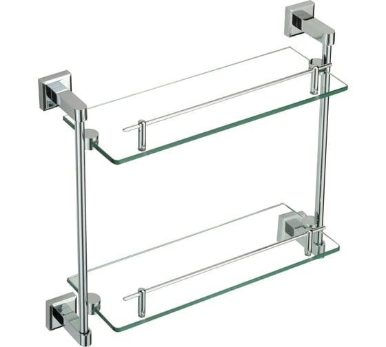 Изображение товара Прямая стеклянная полка Savol двойная, 40 см S-09522