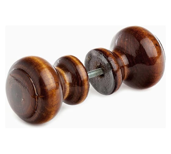 Изображение товара Ручка-кнопка деревянная классика, лак тёмная Дверной Страж ДС65469