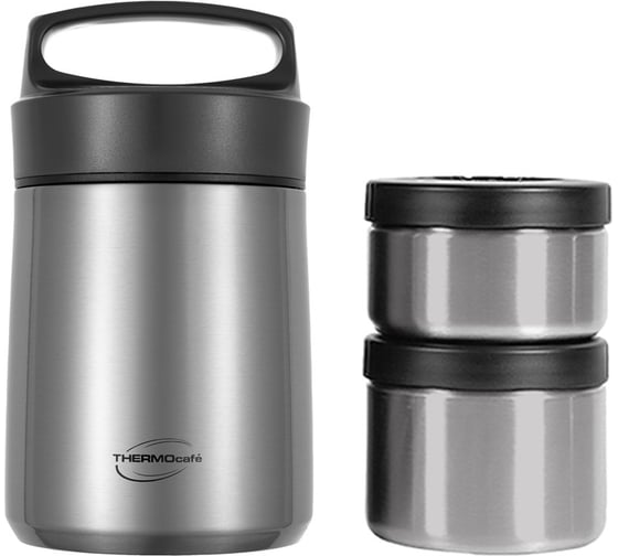 Изображение товара Термос из нержавеющей стали ThermoCafe тм TCLB-1480SY(SS) с двумя контейнерами, 1.48 л 707116