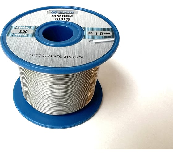 Изображение товара Припой ПОС-30 без флюса 1.0 мм, 250 г ИЗАГРИ ПОС-30 1.0мм 250г