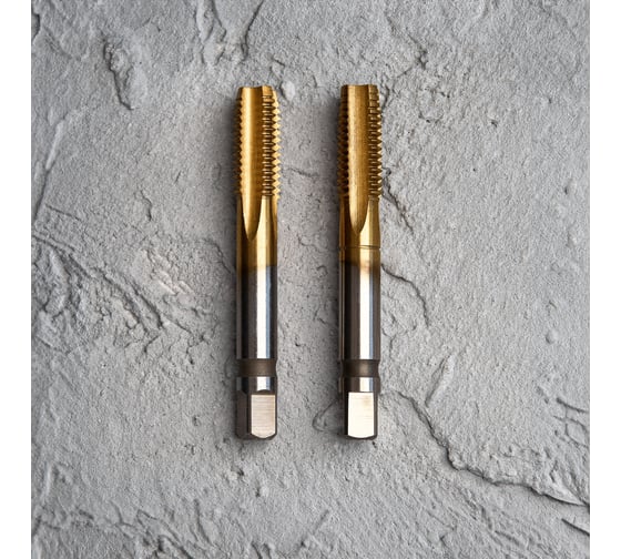 Изображение товара Метчик м/р Advancetool М10x1,50 (комп 2шт) HSS6542 (Р6М5) c TiN покрытием 6h ГОСТ 3266-81 ADT-М1015ГТКТ