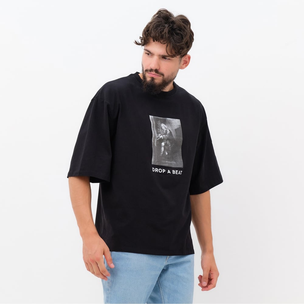 Изображение товара Мужская черная футболка KAFTAN Drop размер 54 из хлопка и эластана Изображение товара Мужская черная футболка KAFTAN Drop размер 54 из хлопка и эластана