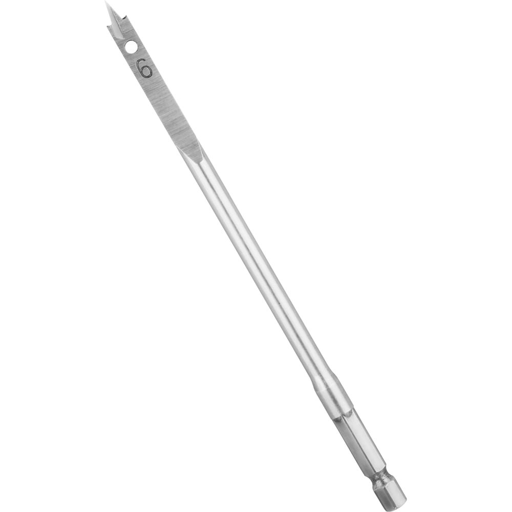 Изображение товара Сверло перовое по дереву 6 мм шестигранный хвостовик vertextools 1133-6