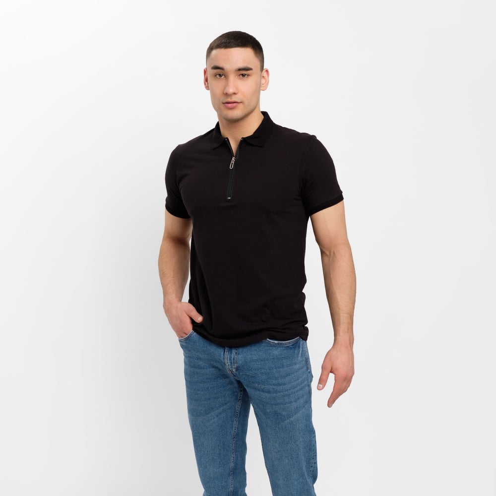 Изображение товара Мужская футболка поло MINAKU Basic line черная 48 размер