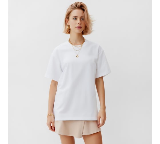 Изображение товара Футболка женская MINAKU цвет белый, размер 52-54 10524848