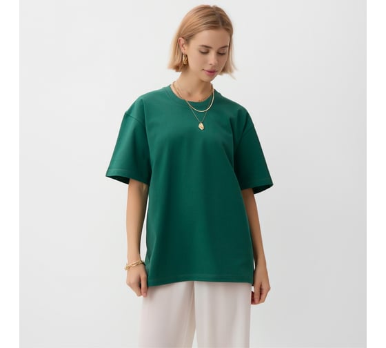 Изображение товара Футболка женская MINAKU цвет зелёный, размер 52-54 10524853