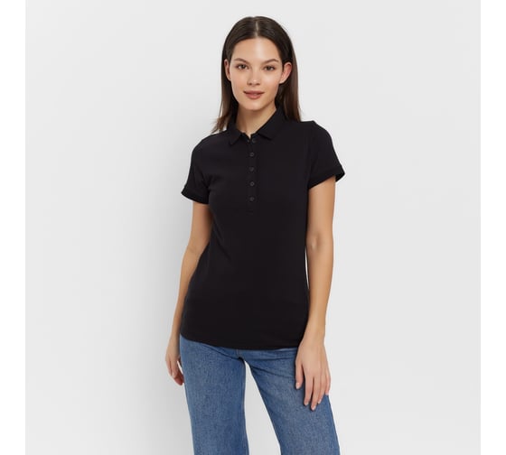 Изображение товара Футболка (поло) женская MINAKU Basic line цвет черный, размер 48 9321323