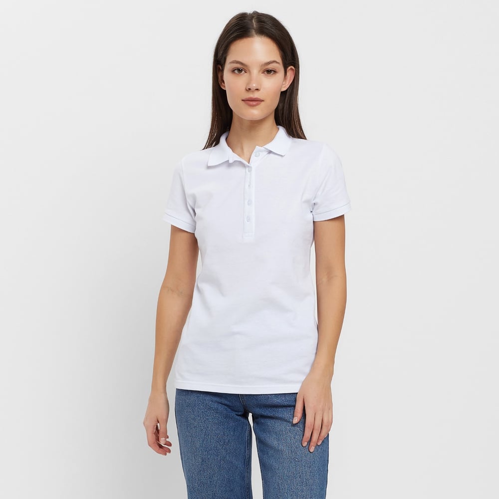 Изображение товара Женская футболка поло MINAKU Basic line белая размер 50
