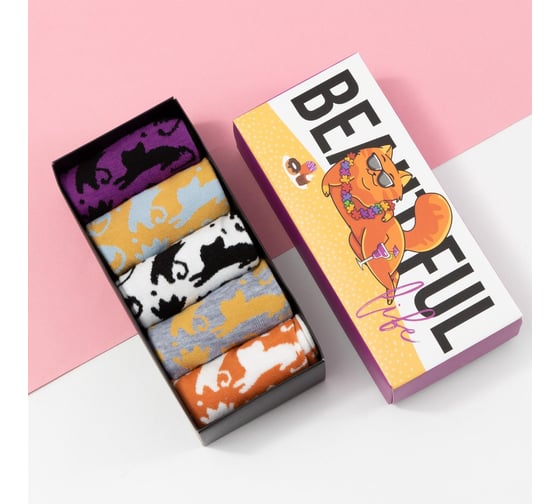 Изображение товара Набор носков KAFTAN "Beautiful life" 5 пар, размер 35-38 6772743