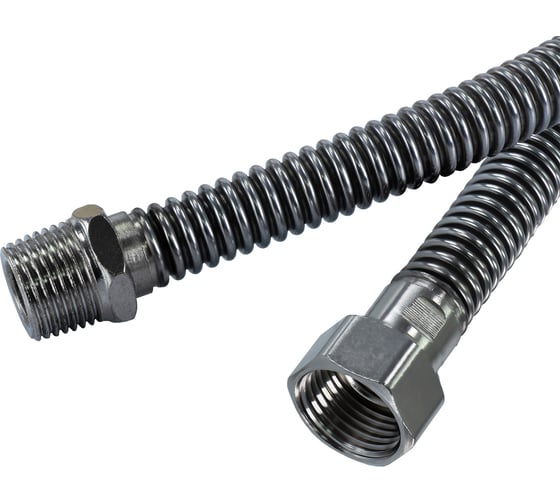 Изображение товара Шланг газовый металлический Millennium 0,4 м 1/2" гайка/штуцер — сильфонная подводка из нержавеющей стали для подключения плит и котлов PGSM12040