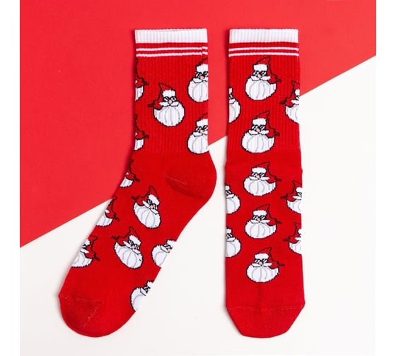 Изображение товара Носки мужские KAFTAN "Дед" размер 41-44 (27-29 см), красный 7028655