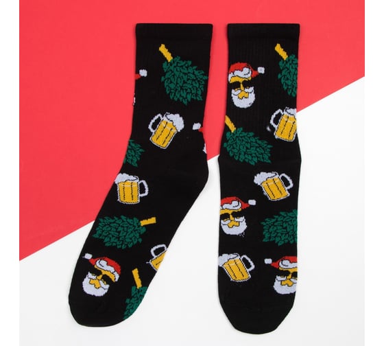 Изображение товара Носки мужские KAFTAN "Банька НГ" размер 41-44 (27-29 см), черный 7816349