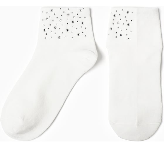 Изображение товара Носки женские KAFTAN "Стразы" размер 36-39 (23-25 см), белый 10533009