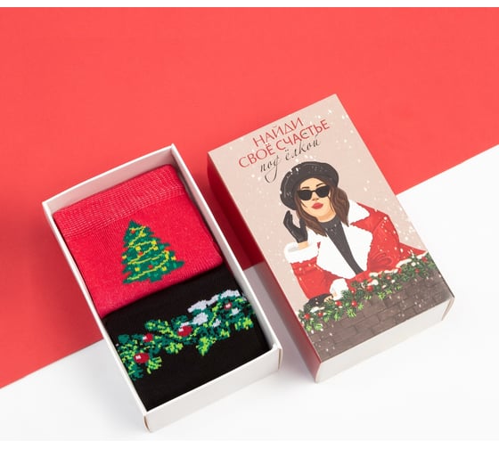 Изображение товара Набор женских носков KAFTAN "Счастье" размер 36-40 (23-25 см), 2 пары 7990047