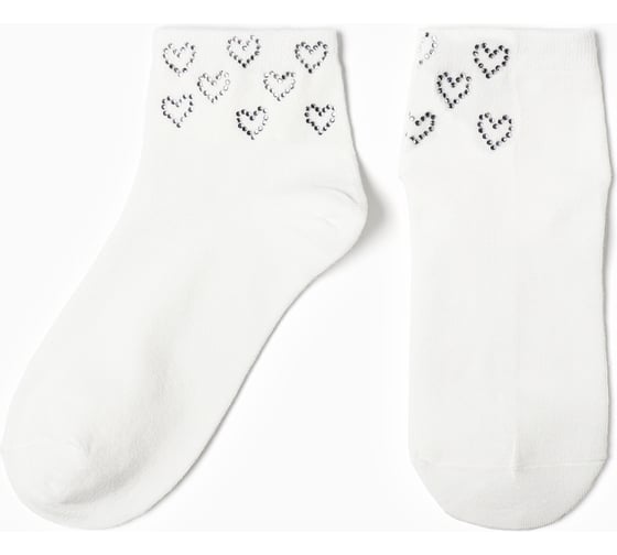 Изображение товара Носки женские KAFTAN "Сердечки" размер 36-39 (23-25 см), белый 10533007