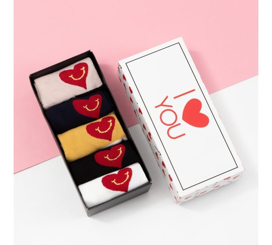 Изображение товара Набор носков KAFTAN "I love u" 5 пар, размер 35-38 6772750