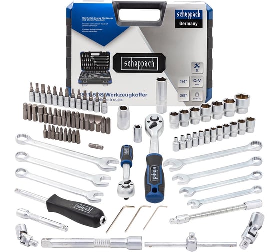 Изображение товара Набор инструментов Scheppach 1/4", 3/8", 82 предмета Sch-4821-5DS(60769)