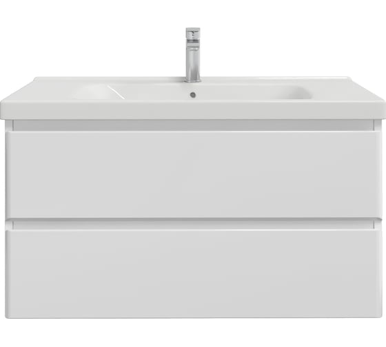 Изображение товара Комплект Sanstar: тумба Arista 100 подвесная, 2 ящика, мебельный умывальник Гармония 100 181.1-1.5.1.К