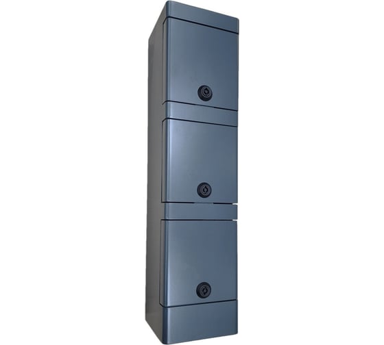 Изображение товара Пункт распределительный напольный ДЕВИБОКС RAL7016, в комплекте с панельной розеткой SCHUKO 16А 2п+p 230В IP67 - 3шт., закладная h=600мм ПР-3-16