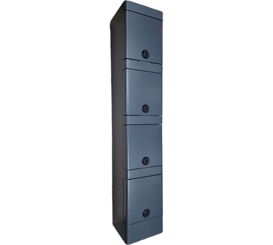 Изображение товара Пункт распределительный напольный ДЕВИБОКС RAL7016, в комплекте с панельной розеткой SCHUKO 16А 2п+p 230В IP67 - 4шт., закладная h=800мм ПР-4-16