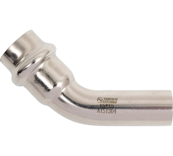 Изображение товара Отвод SantechSystems нержавеющая сталь AISI 304, Дн15x45 гр, пресс/труба 129-8941