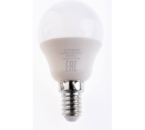 Изображение товара Лампа GAUSS Elementary Шар 10W 750lm 6500K Е14 LED 1/10/100 53130