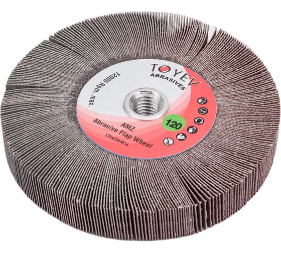 Изображение товара Круг лепестковый торцевой AMZ (125x20 мм; M14; P120) Toyev 004989