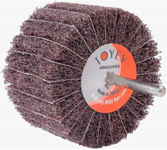 Изображение товара Щетка комбинированная шлифовальная на шпинделе SKM (80x50x6 мм; A-MED+P120) Toyev 005012