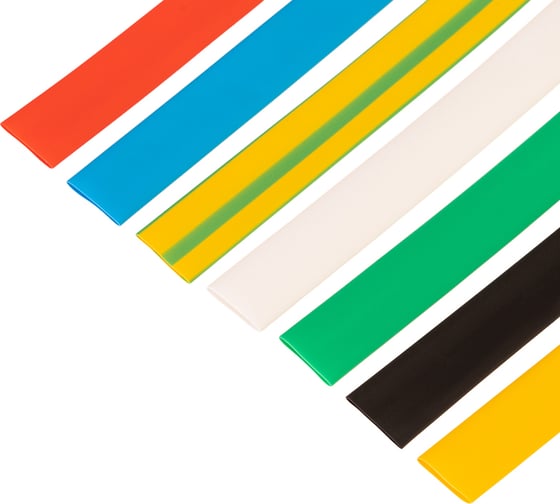 Изображение товара Набор термоусаживаемых трубок REXANT №16 ТУТ нг 8/4мм, 7 цветов (упак. 21 шт. по 10см) 29-0116