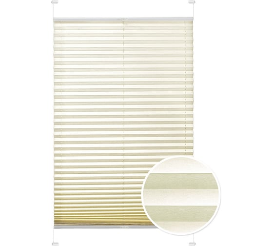 Изображение товара Плиссе натяжного типа Эскар "Crepe", светло-бежевый, 73х170 см, арт. 140402073